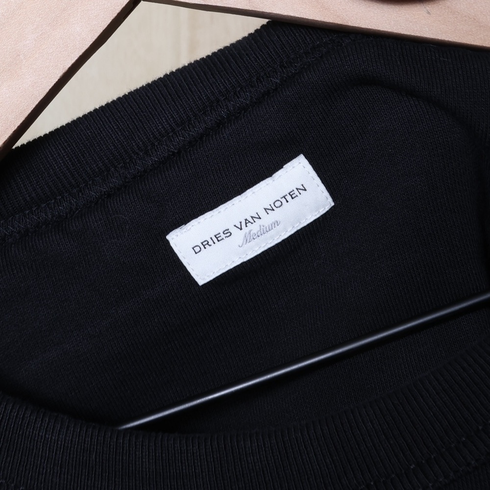 Dries Van Noten Handy Panel Sleeve Crew Sweatshirt Black Brown Size Medium - Picture 4 of 4